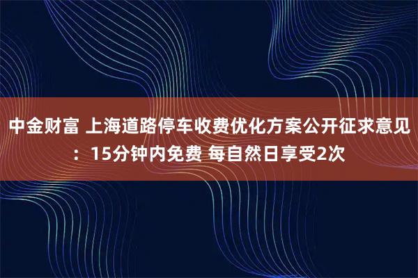中金财富 上海道路停车收费优化方案公开征求意见：15分钟内免费 每自然日享受2次