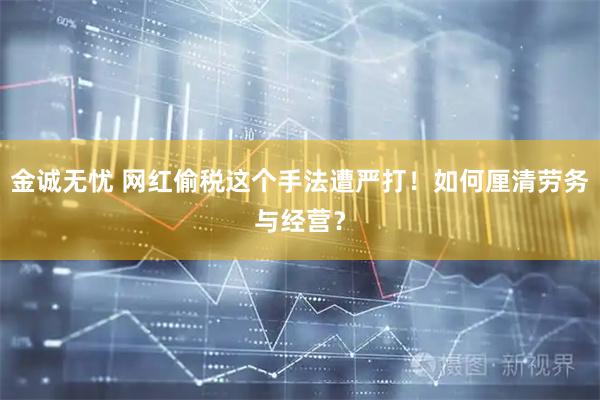 金诚无忧 网红偷税这个手法遭严打！如何厘清劳务与经营？